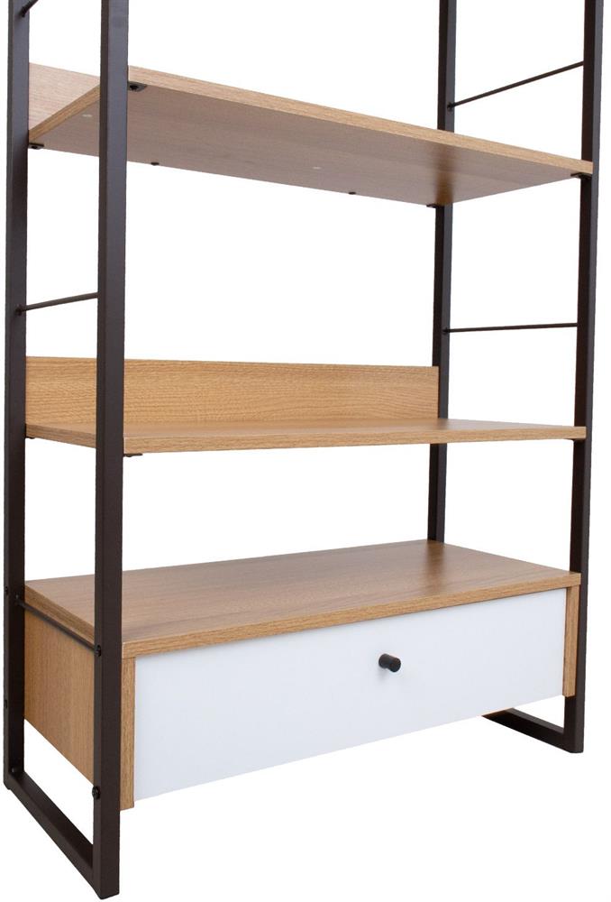 Shelf Study 3 | size: Width: 70cm, Height: 124.5cm, Depth: 30cm | color: Black/Oak | image: 2 | variant: 1016971