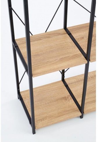 Shelf West Henley | size: Width: 90cm, Height: 190cm, Depth: 30cm | color: Black/Oak | image: 3 | variant: 1007157