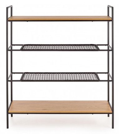 Shelf West Wokingham | size: Width: 111cm, Height: 129cm, Depth: 34cm | color: Black/Oak | image: 1 | variant: 1007159
