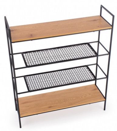 Shelf West Wokingham | size: Width: 111cm, Height: 129cm, Depth: 34cm | color: Black/Oak | image: 4 | variant: 1007159