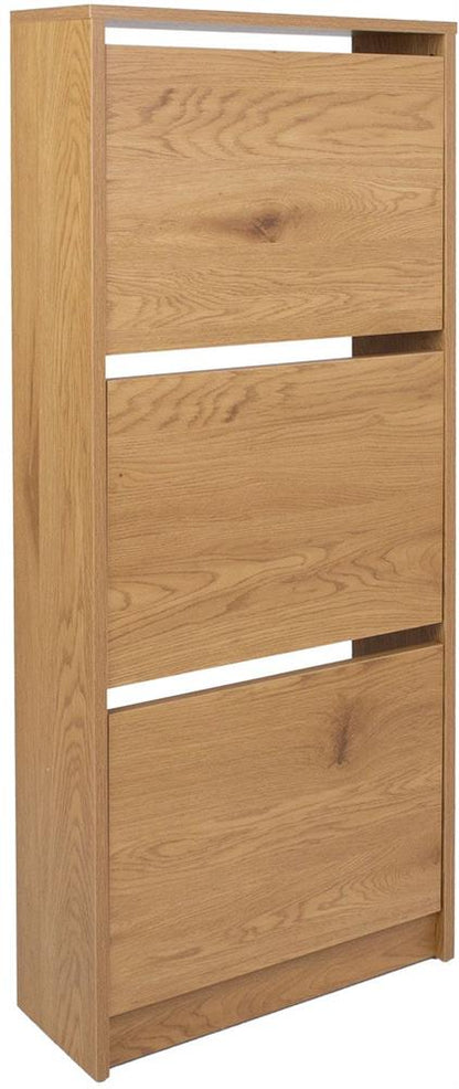 Shoe Cabinet Aalborg 1 | size: Length: 18cm, Width: 49cm, Height: 122cm | color: Oak | image: 2 | variant: 1016713