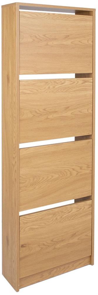 Shoe Cabinet Aalborg 2 | size: Length: 18cm, Width: 49cm, Height: 160cm | color: Oak | image: 1 | variant: 1016714