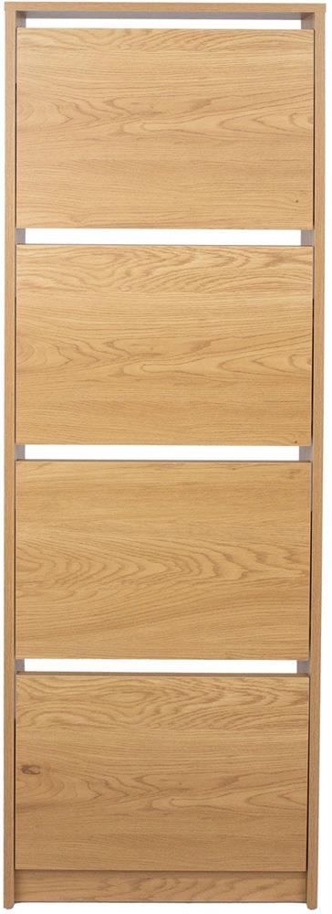 Shoe Cabinet Aalborg 2 | size: Length: 18cm, Width: 49cm, Height: 160cm | color: Oak | image: 3 | variant: 1016714
