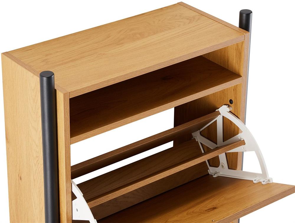 Shoe Cabinet East Rakvere | size: Length: 26cm, Width: 55.6cm, Height: 91.5cm | color: Oak | image: 7 | variant: 1005957