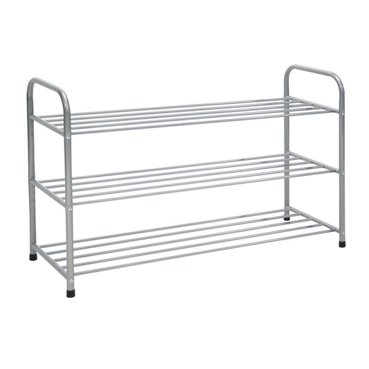 Shoe Rack Benito | size: Width: 92cm, Height: 61cm, Depth: 35cm | color: Silver | image: 1 | variant: 1011699