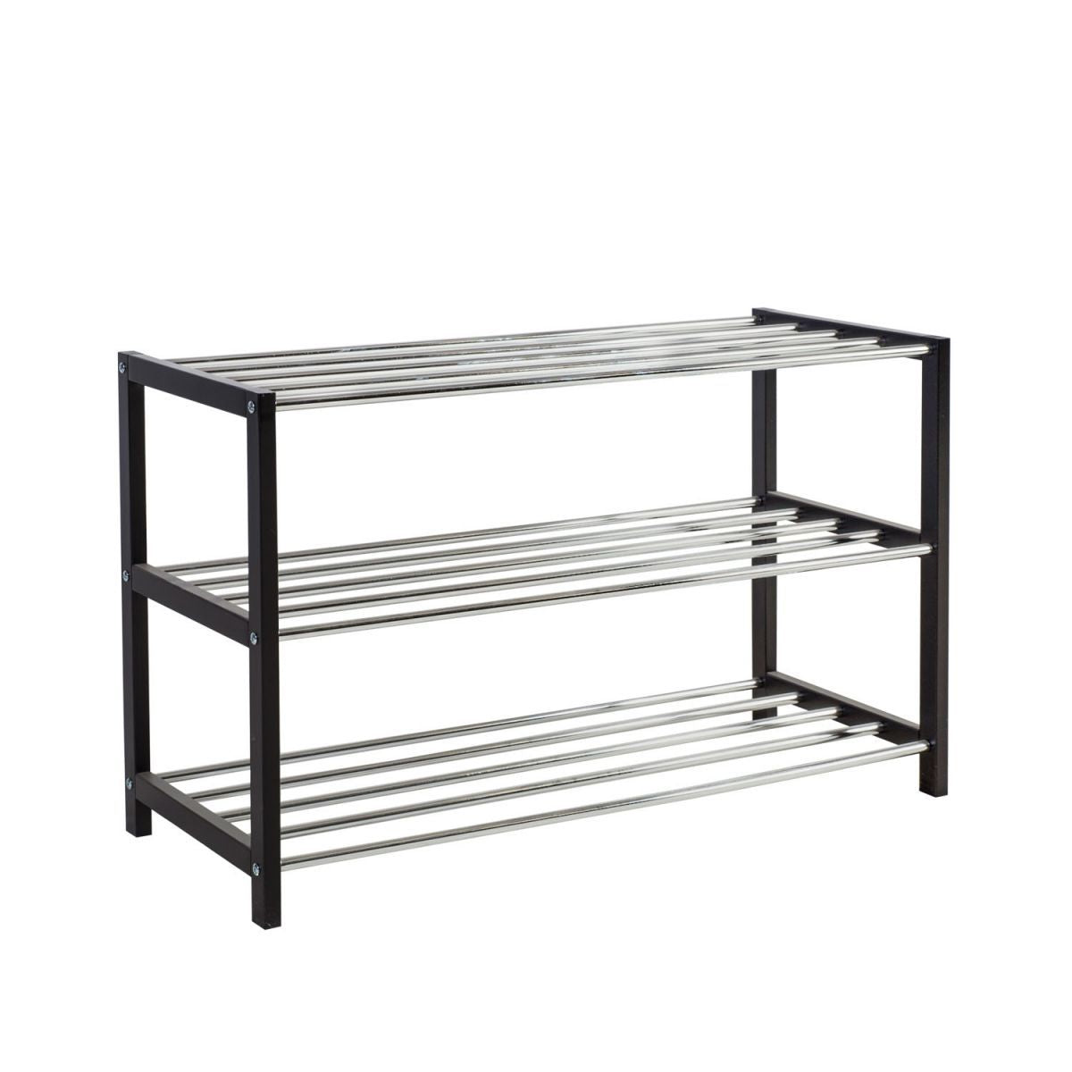 Shoe Rack Brody | size: Width: 80cm, Height: 50cm, Depth: 31cm | color: Black/Metal | image: 1 | variant: 1000354