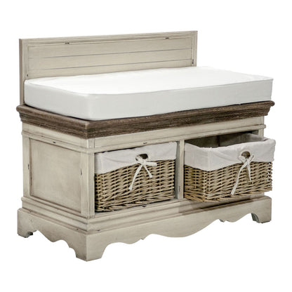 Shoe Rack Samira 1 | size: Width: 90cm, Height: 70.5cm, Depth: 42cm | color: White/Brown | image: 2 | variant: 1010916