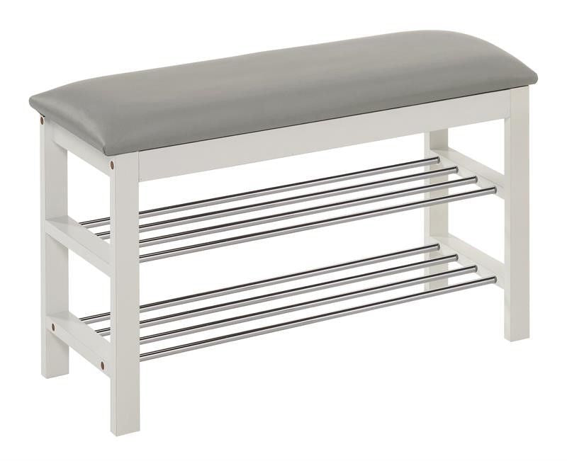 Shoe Rack Vantaa | size: Width: 81cm, Height: 48cm, Depth: 31cm | color: White/Grey | image: 1 | variant: 1002052