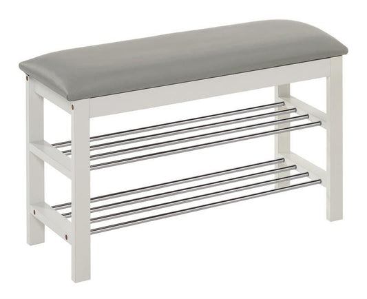 Shoe Rack Vantaa | size: Width: 81cm, Height: 48cm, Depth: 31cm | color: White/Grey | image: 1 | variant: 1002052