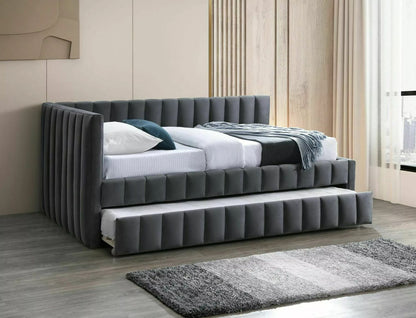 Single Bed Alfie | size: Length: 216cm, Width: 133cm, Height: 95cm | color: Gray | image: 1 | variant: 1010243