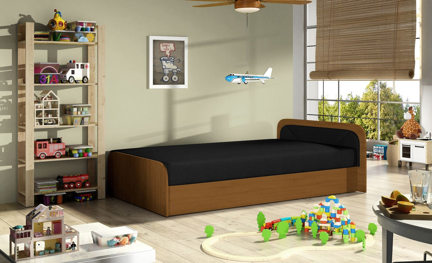 Single Bed Bakewell | size: Length: 195cm, Width: 90cm, Height: 55cm | color: Sawana | image: 1 | variant: 1013733