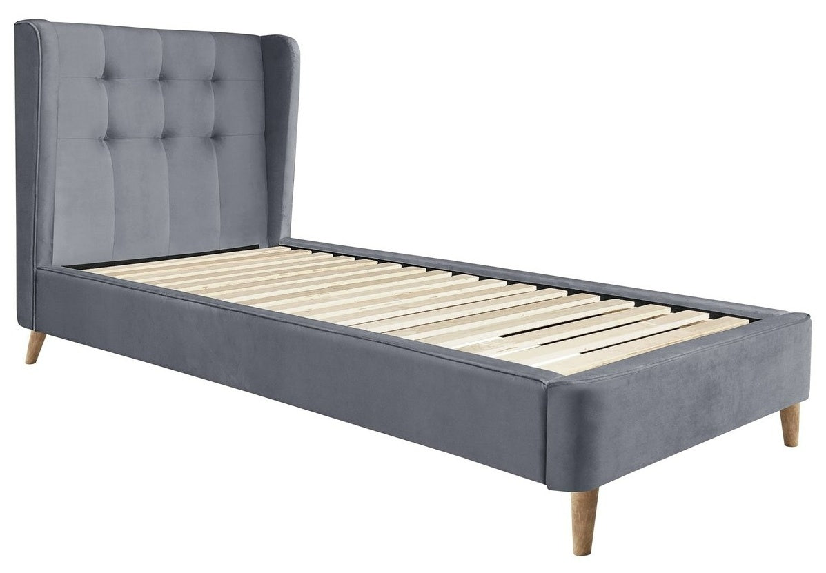 Single Bed Estella | size: Length: 219cm, Width: 102cm, Height: 113cm | color: Gray | image: 0 | variant: 1010212