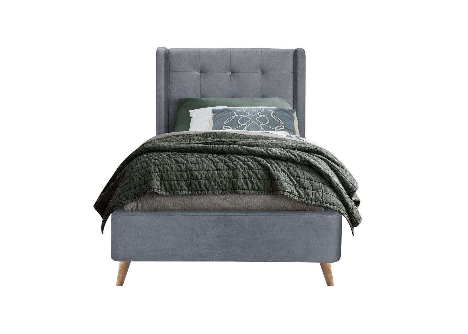 Single Bed Estella | size: Length: 219cm, Width: 102cm, Height: 113cm | color: Gray | image: 1 | variant: 1010212