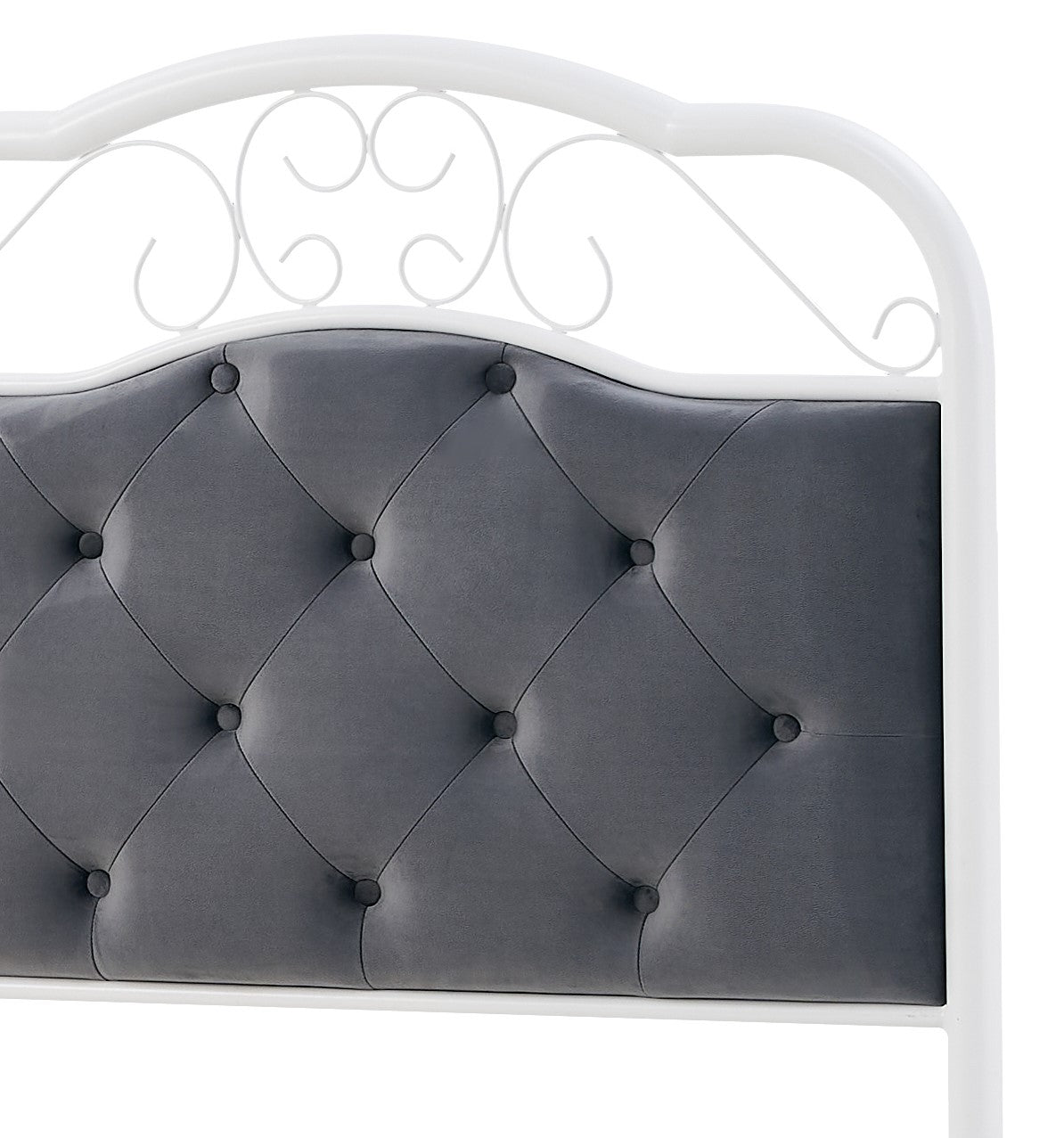 Single Bed Fabrizia | size: Length: 209cm, Width: 92cm, Height: 115cm | color: White/Grey | image: 4 | variant: 1014073