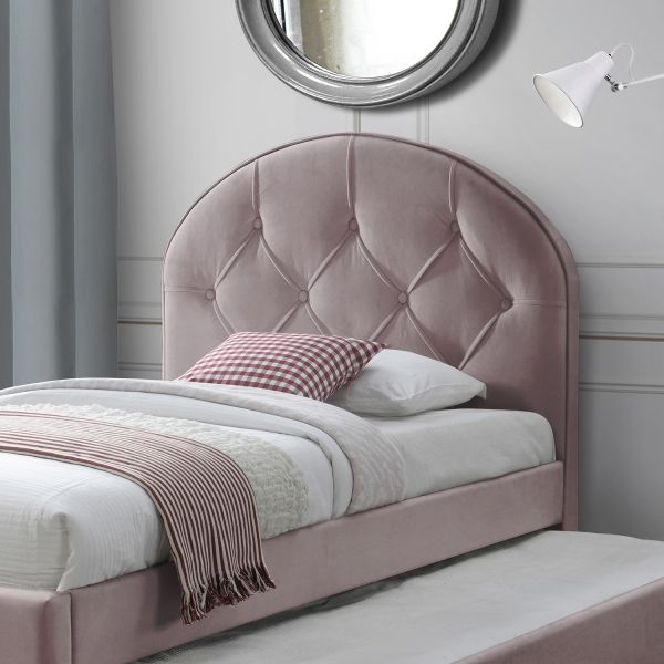 Single Bed Lara | size: Length: 215.5cm, Width: 98cm, Height: 117.5cm | color: Pink | image: 3 | variant: 1011693