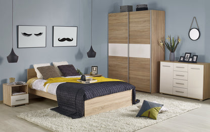 Single Bed Lima 1 | size: Length: 205cm, Width: 95cm, Height: 70cm | color: Oak | image: 2 | variant: 1010192