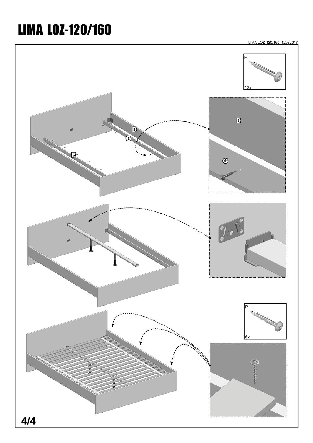 Single Bed Lima | size: Length: 205cm, Width: 125cm, Height: 70cm | color: Oak | image: 6 | variant: 1010189