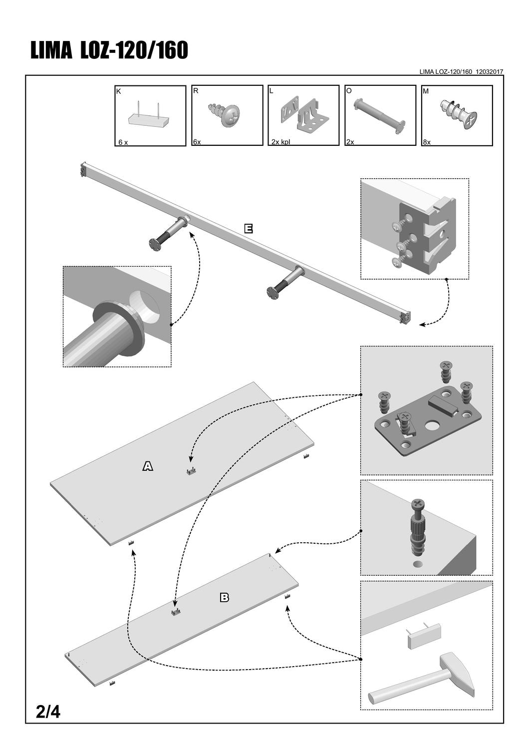 Single Bed Lima | size: Length: 205cm, Width: 125cm, Height: 70cm | color: White | image: 4 | variant: 1010188