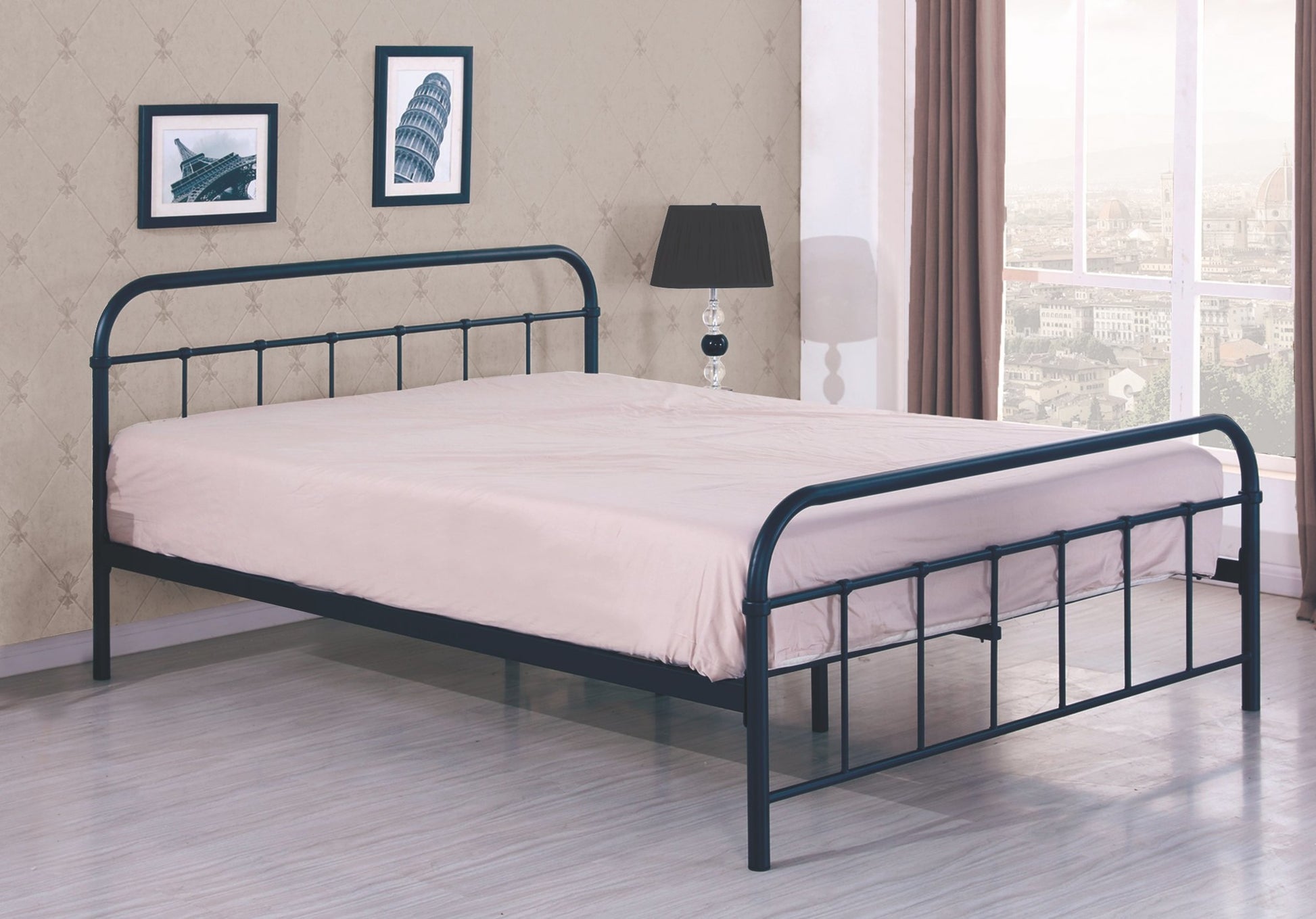 Single Bed Linda | size: Length: 209cm, Width: 124cm, Height: 93cm | color: Black | image: 2 | variant: 1010197