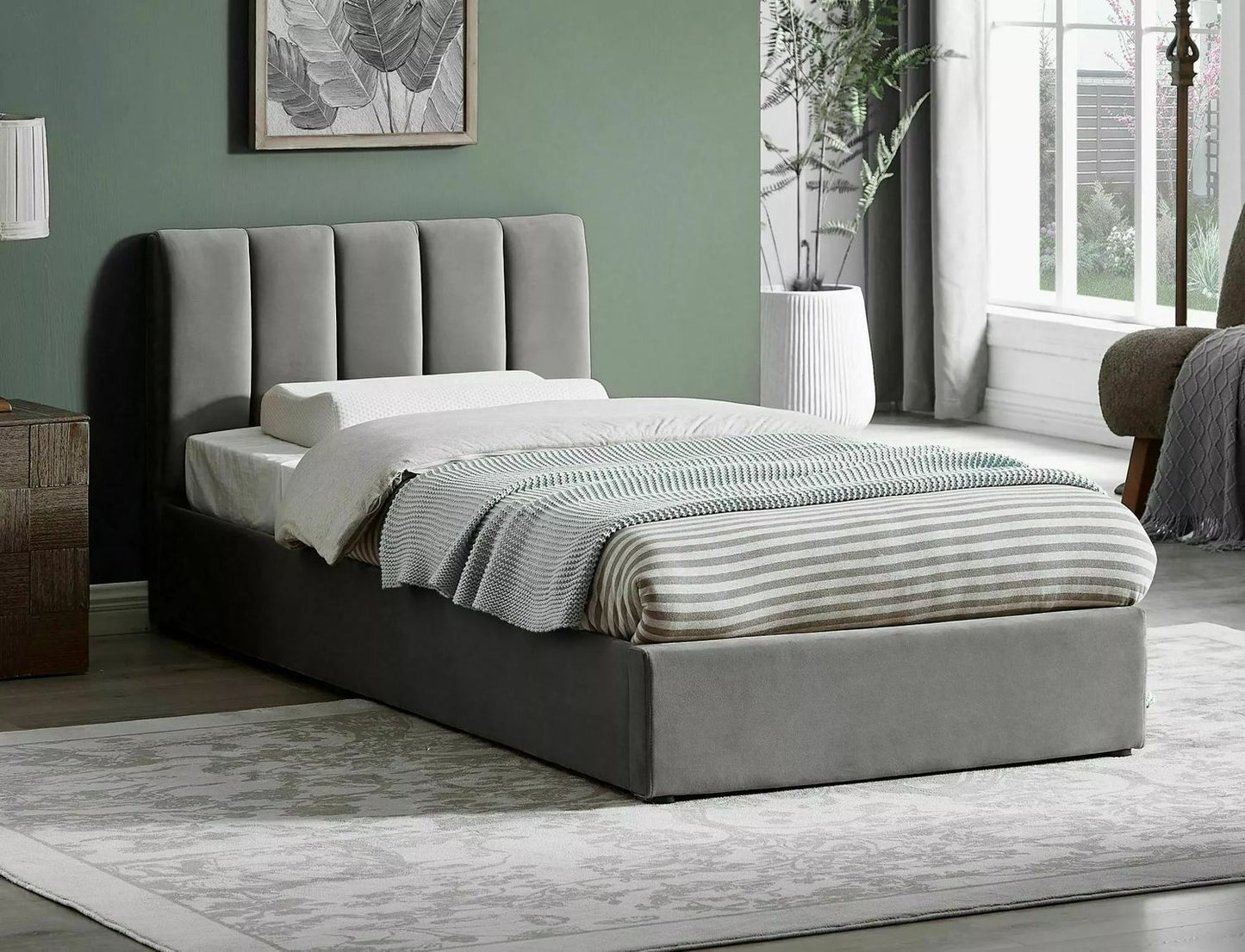 Single Bed Montreal | size: Length: 215cm, Width: 97cm, Height: 79cm | color: Gray | image: 0 | variant: 1010268