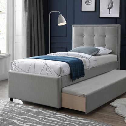 Single Bed Oswaldo | size: Length: 215.5cm, Width: 98cm, Height: 117.5cm | color: Gray | image: 2 | variant: 1011695