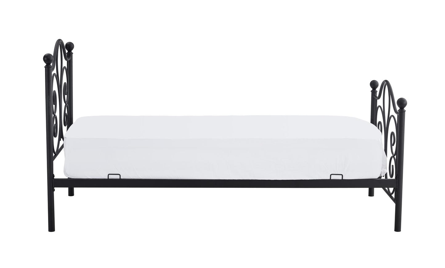 Single Bed Panama 1 | size: Length: 209cm, Width: 94cm, Height: 93cm | color: Black | image: 2 | variant: 1010204