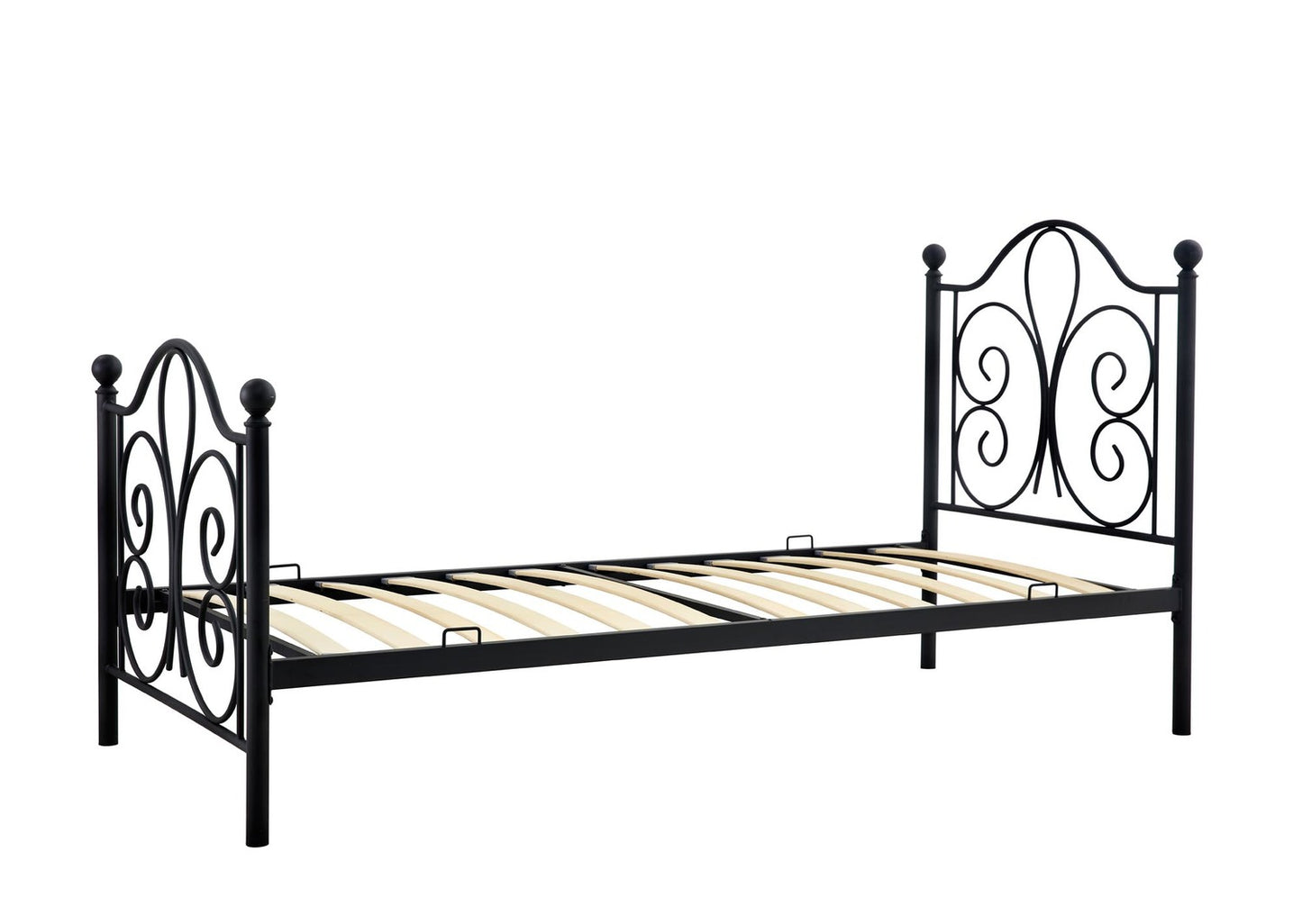 Single Bed Panama 1 | size: Length: 209cm, Width: 94cm, Height: 93cm | color: Black | image: 3 | variant: 1010204