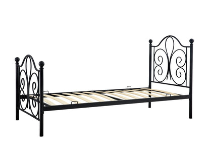 Single Bed Panama 1 | size: Length: 209cm, Width: 94cm, Height: 93cm | color: Black | image: 3 | variant: 1010204