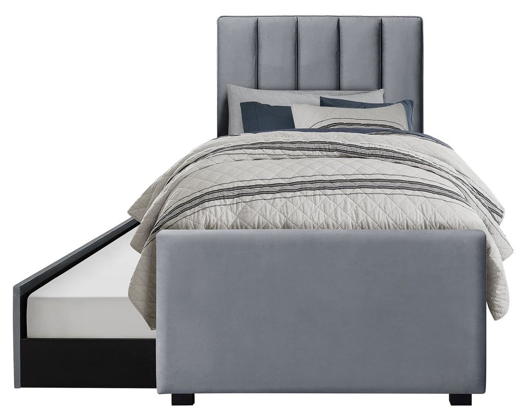 Single Bed Russo | size: Length: 221cm, Width: 96cm, Height: 122cm | color: Gray | image: 0 | variant: 1010215