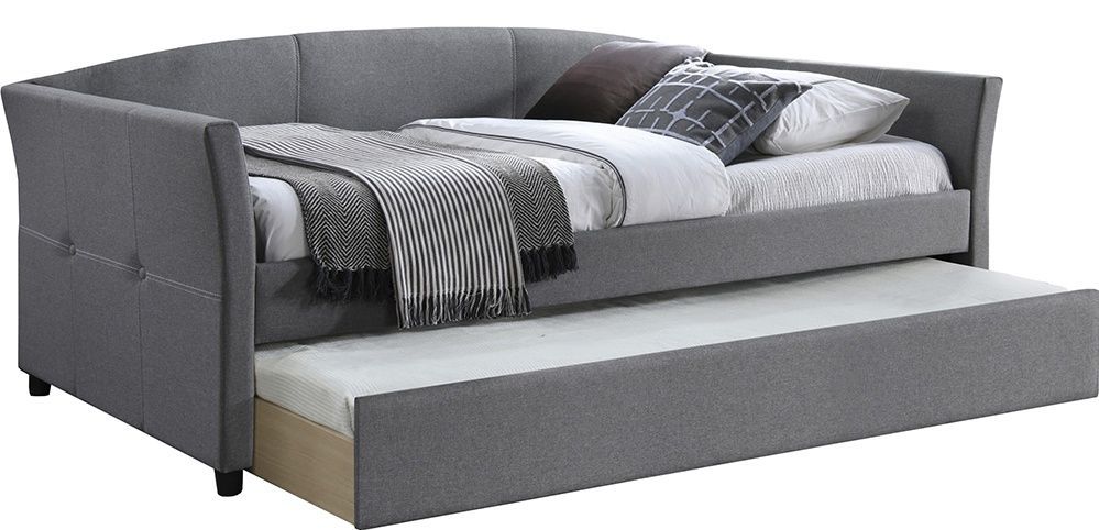 Single Bed Sanna | size: Length: 221cm, Width: 97cm, Height: 80cm | color: Gray | image: 1 | variant: 1010968