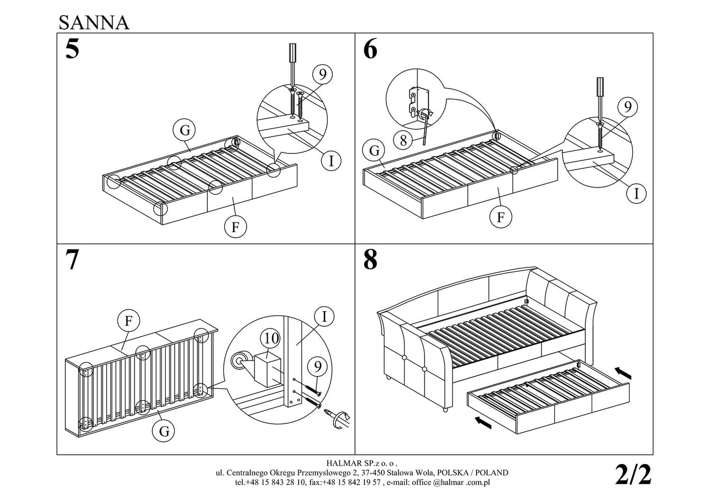 Single Bed Sanna | size: Length: 221cm, Width: 97cm, Height: 80cm | color: Gray | image: 4 | variant: 1010968