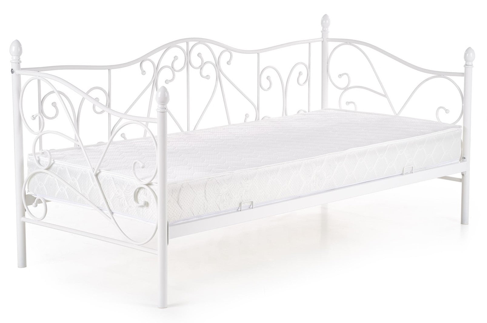 Single Bed Sumatra | size: Length: 210cm, Width: 99cm, Height: 89cm | color: White | image: 1 | variant: 1010206