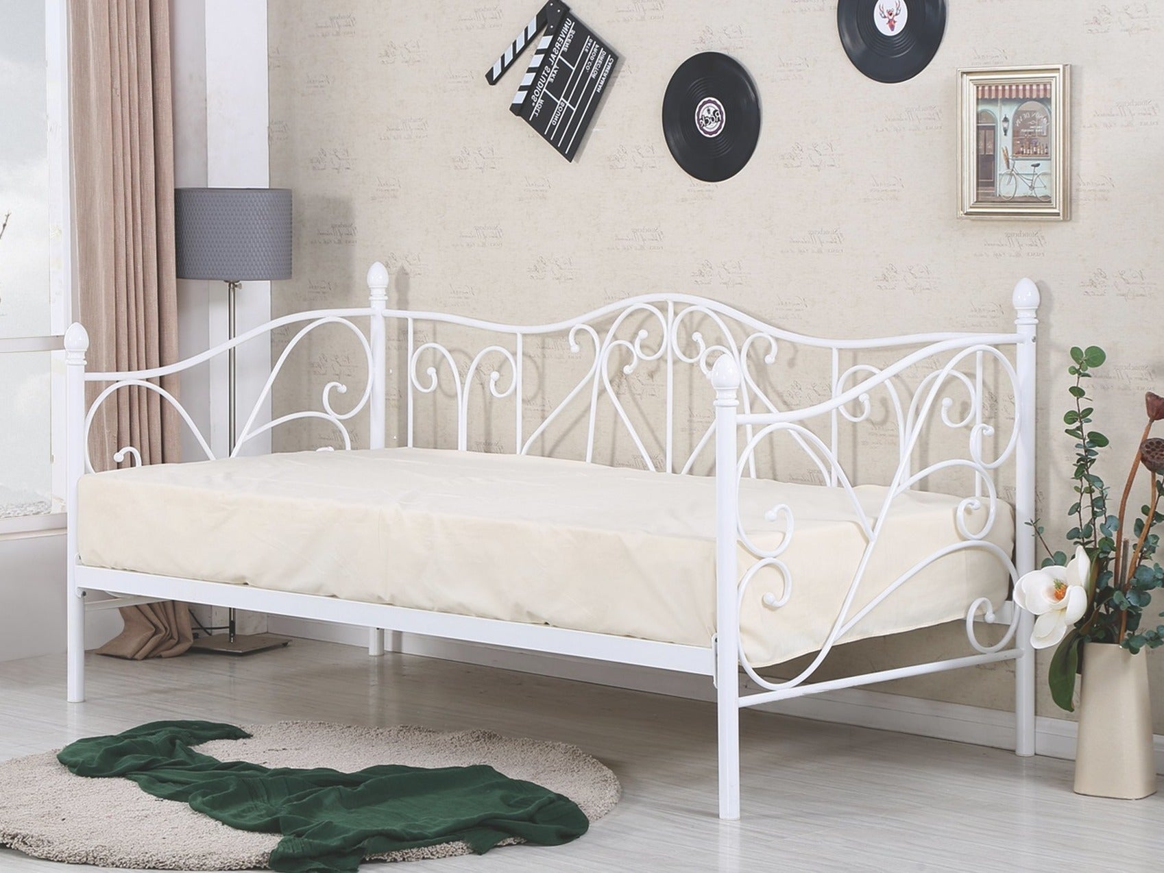 Single Bed Sumatra | size: Length: 210cm, Width: 99cm, Height: 89cm | color: White | image: 2 | variant: 1010206