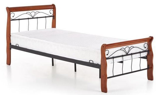 Single Bed Veronica | size: Length: 204cm, Width: 93cm, Height: 91cm | color: Black/Cherry wood | image: 1 | variant: 1010948