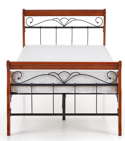 Single Bed Veronica | size: Length: 204cm, Width: 93cm, Height: 91cm | color: Black/Cherry wood | image: 3 | variant: 1010948