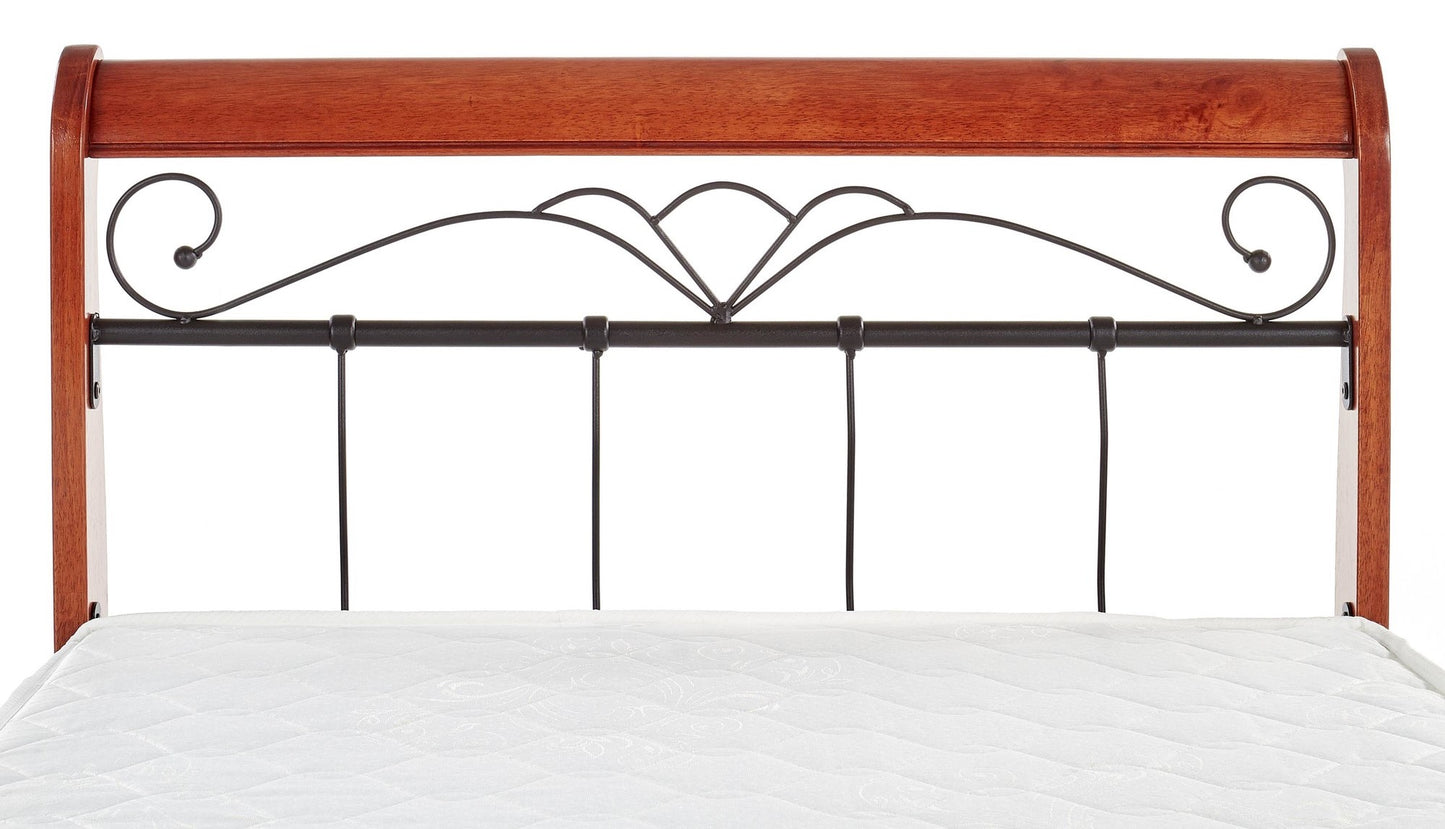 Single Bed Veronica | size: Length: 204cm, Width: 93cm, Height: 91cm | color: Black/Cherry wood | image: 7 | variant: 1010948