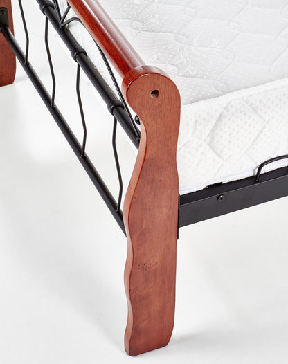 Single Bed Veronica | size: Length: 204cm, Width: 93cm, Height: 91cm | color: Black/Cherry wood | image: 9 | variant: 1010948