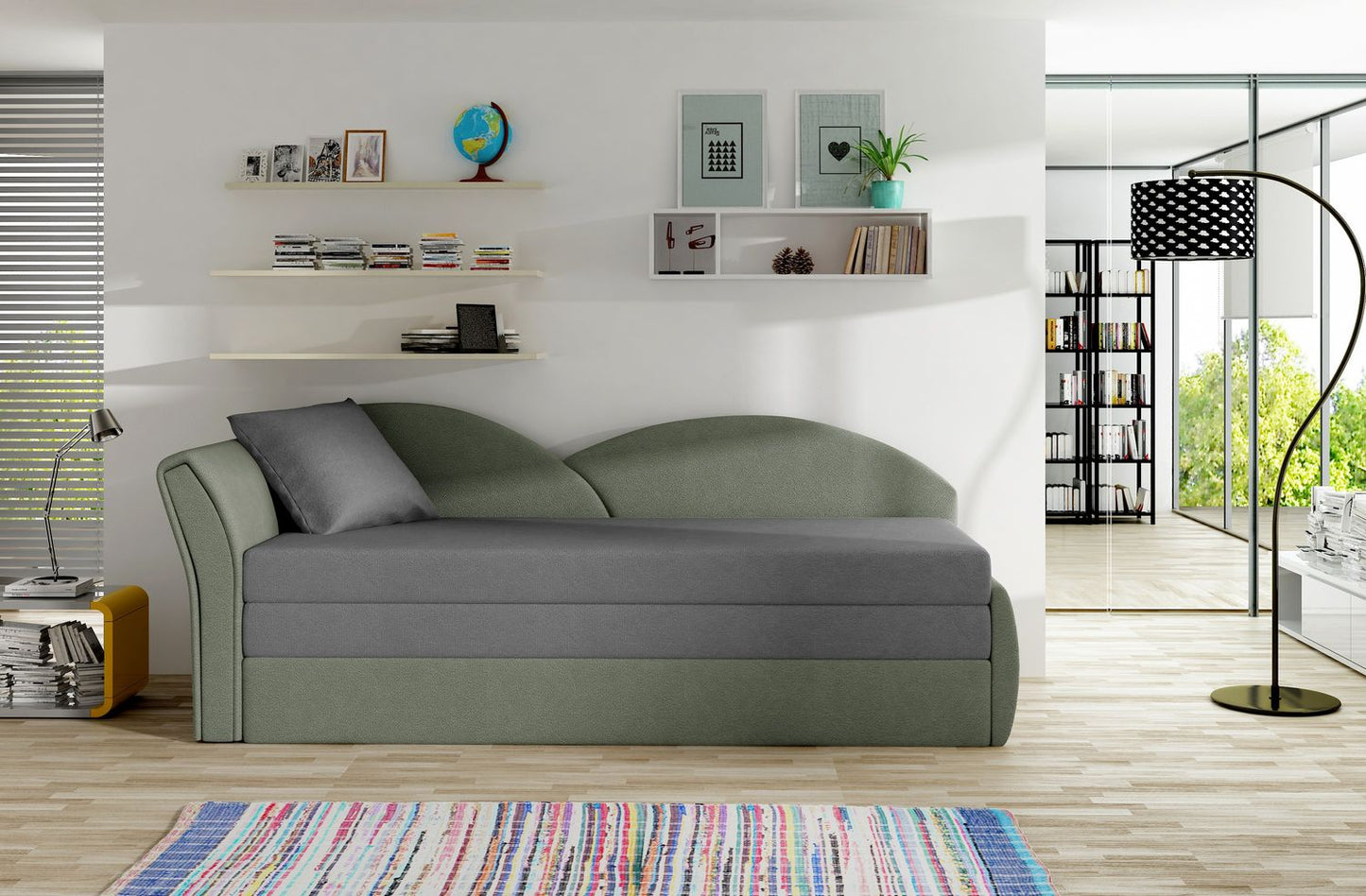 Sleeper Sofa Aga 3 | size: Width: 80cm, Height: 77cm, Depth: 218cm | color: Alova | image: 1 | variant: 1017121