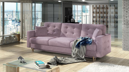 Sleeper Sofa Asgard 1 | size: Width: 235cm, Height: 86cm, Depth: 95cm | color: Pink | image: 0 | variant: 1012774