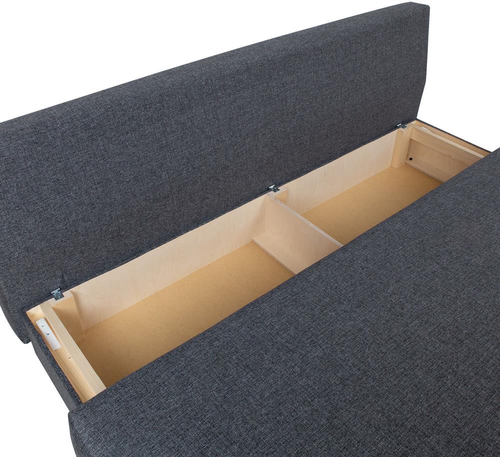 Sleeper Sofa Boston | size: Width: 195cm, Height: 76cm, Depth: 92cm | color: Gray | image: 4 | variant: 1000290