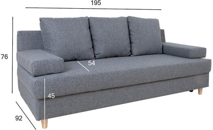 Sleeper Sofa Boston | size: Width: 195cm, Height: 76cm, Depth: 92cm | color: Gray | image: 6 | variant: 1000289