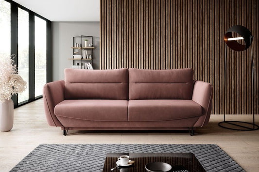 Sleeper Sofa Charlotte 6 | size: Width: 236cm, Height: 90cm, Depth: 90cm | color: Pink | image: 0 | variant: 1013957
