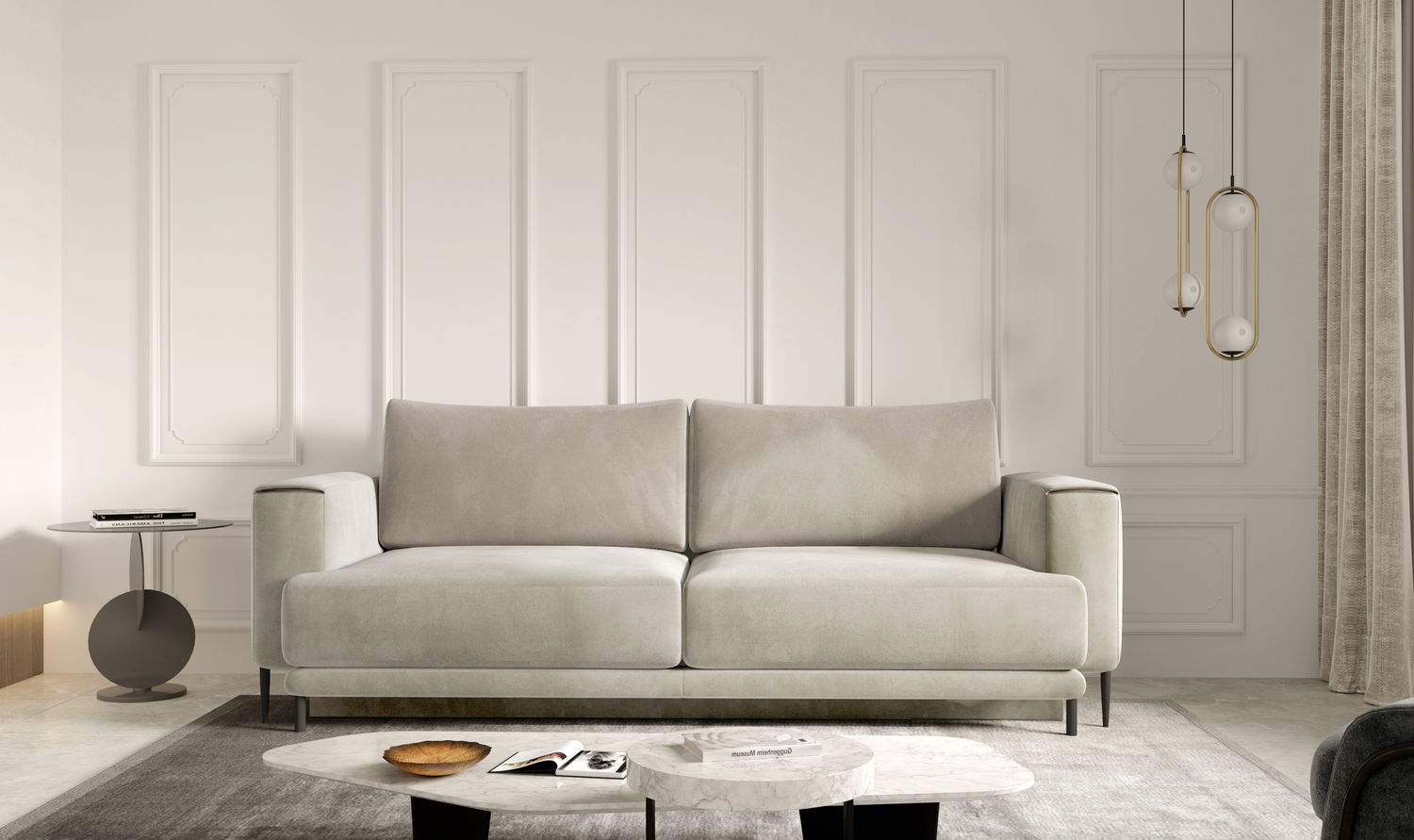 Sleeper Sofa Dalia 15 | size: Width: 90cm, Height: 90cm, Depth: 260cm | color: Sola | image: 1 | variant: 1017241