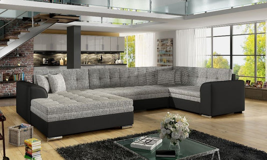 Sleeper Sofa Damario | size: Width: 340cm, Height: 73cm, Depth: 190cm | color: Black/Grey | image: 0 | variant: 1001054