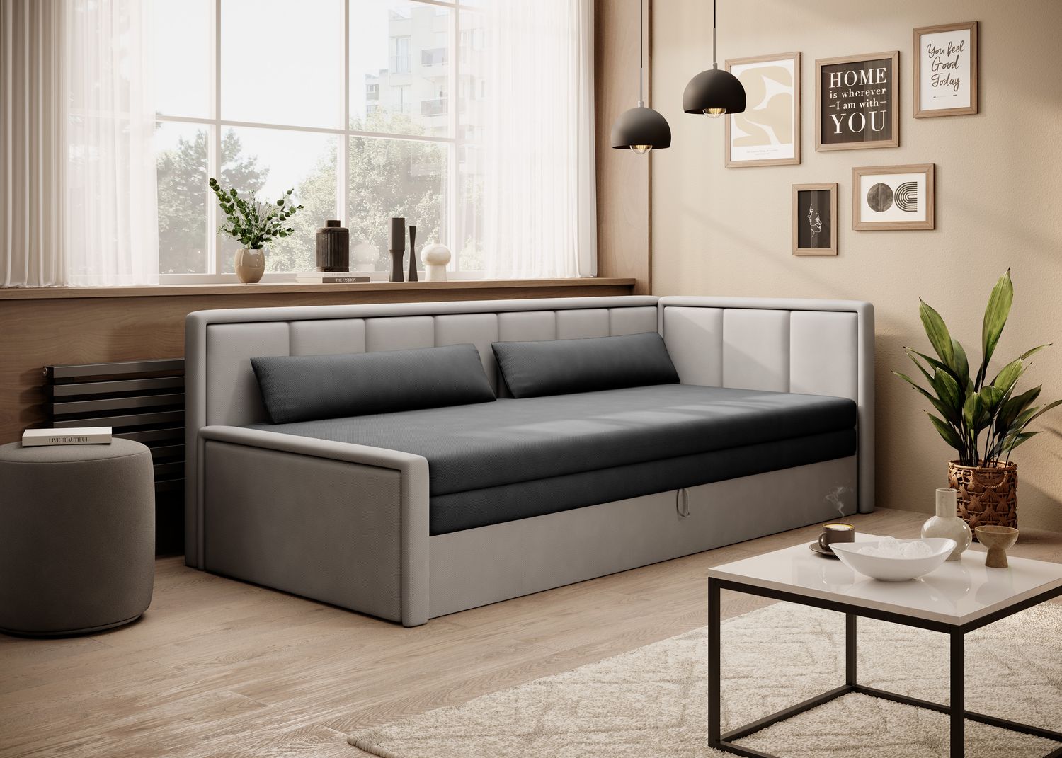 Sleeper Sofa East Fukuoka 4 | size: Width: 82cm, Height: 77cm, Depth: 214cm | color: Poco | image: 1 | variant: 1017872
