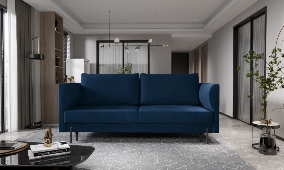 Sleeper Sofa East Irvine 1 | size: Width: 215cm, Height: 92cm, Depth: 98cm | color: Blue | image: 0 | variant: 1013929