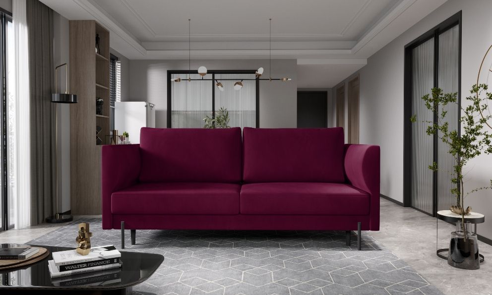 Sleeper Sofa East Irvine 2 | size: Width: 215cm, Height: 92cm, Depth: 98cm | color: Purple | image: 0 | variant: 1013930