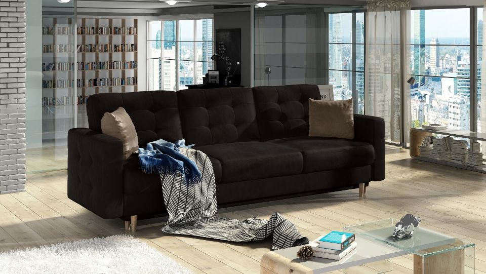 Sleeper Sofa East Sondrio 10 | size: Width: 235cm, Height: 86cm, Depth: 95cm | color: Brown | image: 0 | variant: 1013967
