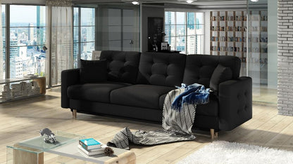 Sleeper Sofa East Sondrio 5 | size: Width: 235cm, Height: 86cm, Depth: 95cm | color: Black | image: 0 | variant: 1013962