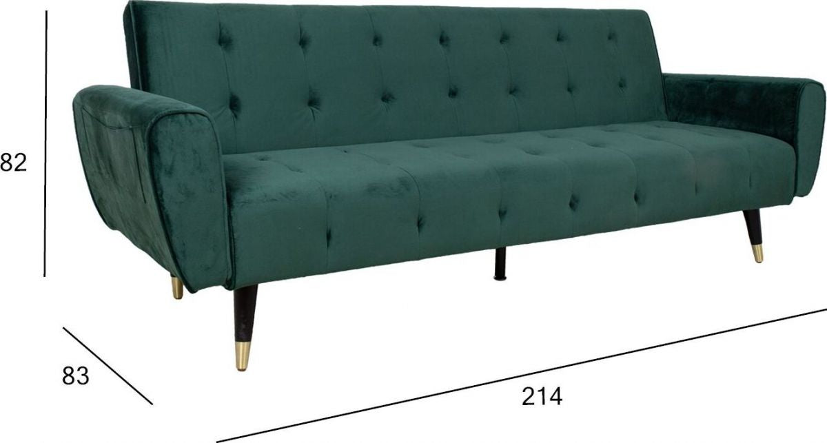 Sleeper Sofa Falun | size: Width: 83cm, Height: 82cm, Depth: 214cm | color: Green | image: 10 | variant: 1012842